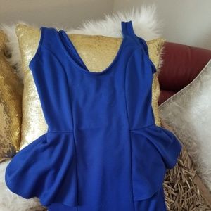 Royal Blue peplum mini dress